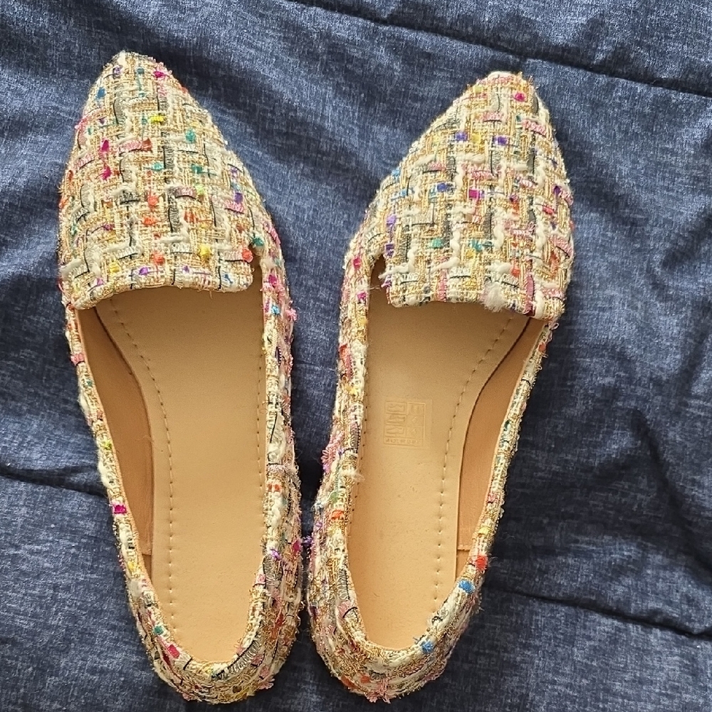 Women's Multicolor Tweed Flats